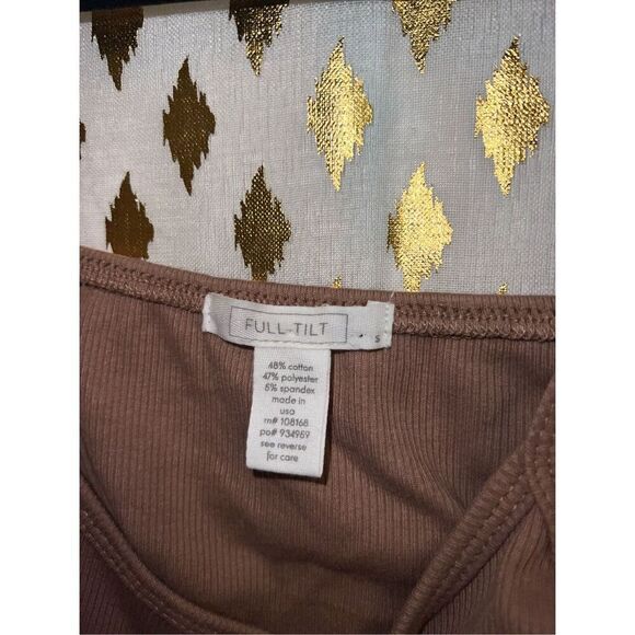 Y2K rhinestone butterfly brown strappy crop top full tilt size S - Picture 3 of 4